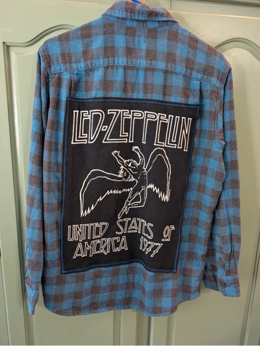 Led Zeppelin Upcycled Flannel Shacket